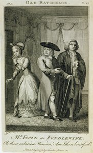 Pan Foote jako małżonka w „The Old Bachelor”, grawerowana przez W. Walkera, 1776